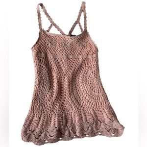 It's Our Time Pale Pink Crochet-Trim Tank